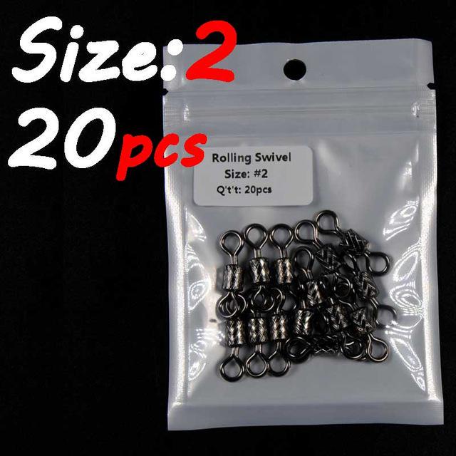 1 Pack Rolling Wirbel Kleinhandelspackung Schwarz Starkes Messing Salzwasserangeln Wirbel #1 #2 #1/0 2/0 3/0