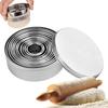 11pcs Mousse Ring Mold Set Stainless Steel Dumplings Skin Mold BiscuitCookie Cutters Set Waffle Makers Pastry Cake Baking Mould