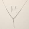 European & American Zirconia Tassel Necklace and Earrings Set - Fashion Jewelry for Women