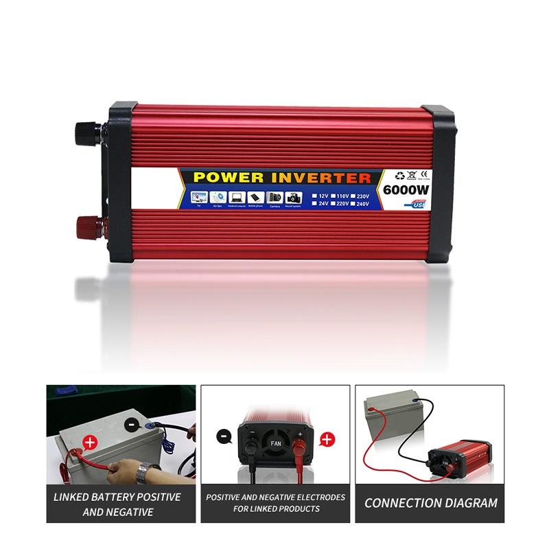 DC 12/24V To AC 110V/220V4000W/5000W/6000W Voltage Transformer Car Inverters Modified Sine Wave Solar Power