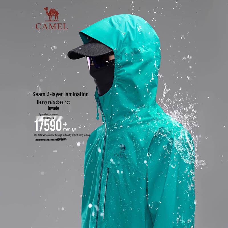 Camel Unisex Lightweight Hardshell Waterproof Jacket