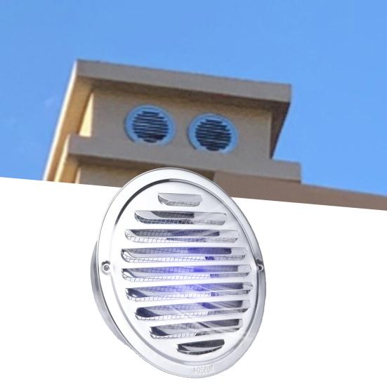 Ventilation Cover Waterproof Smooth Edges Multipurpose Stainless Steel Round Louver Wall Air Vent Grille Cover Home Restaurant Market