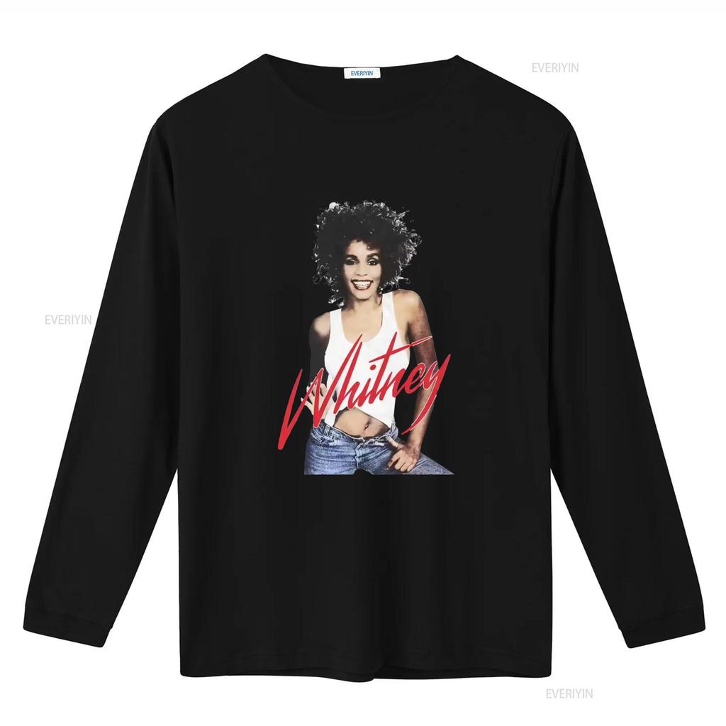 T-shirt Whitney Houston Iconica Foto Stampa Wanna Dance Stile Retro Moda vintage Lavata Alla Moda uomo Comoda