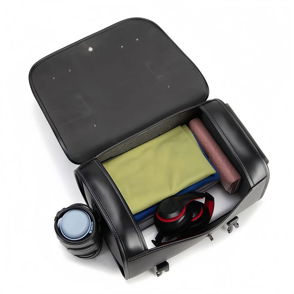 Motorcycle Tail Bag Seat Bag Saddlebags Luggage Bag Multifunctional PU Leather Motorbike Helmets Bag Storage Bag