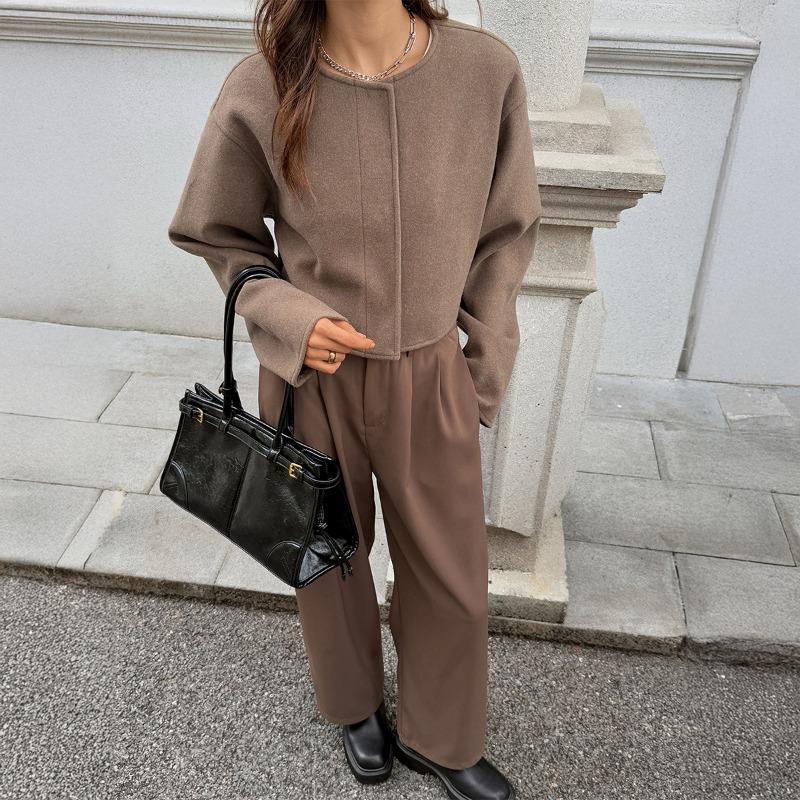 French Elegant Solid Color Long-sleeved Jacket for Women 2025 Autumn and Winter