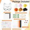 31Pcs DIY Therian Mask Kit Paper Blank Masks Half Face Hand-painted Cat Mask Set for Therian Gear Stuff Masquerade Cosplay Party