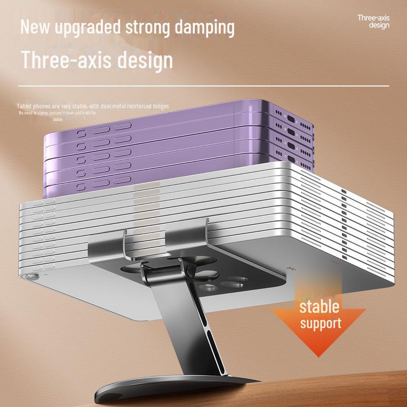 All-Metal Rotatable Tablet & Phone Stand with Foldable, Hollow Heat Dissipation Design