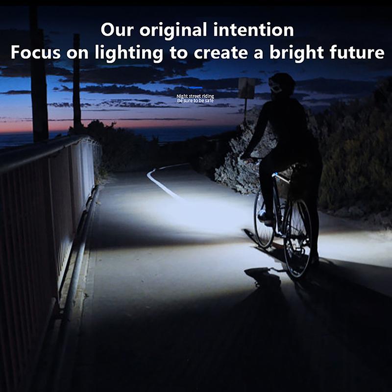 Waterproof Bicycle Light Usb Charging Bike Front Light Flashlight Handlebar Cycling Head Light W/ Horn Speed Meter Lcd Screen