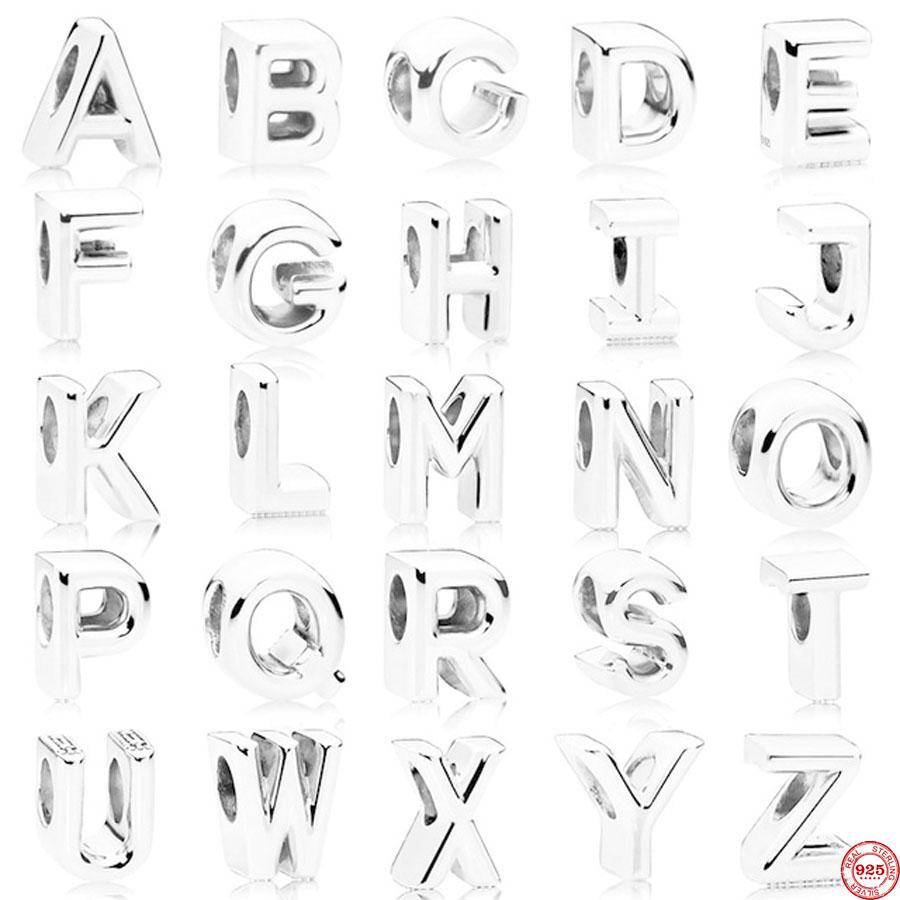 New Original 26 Letter A-Z Copper Charm Bead Fit3Mm Bracelet Women'S Exquisite Jewelry Couple Gift