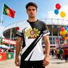 Men's Portugal Football Fan Short Sleeve T-Shirt Crew Neck Soccer Jersey World Cup Supporter Apparel Lightweight Breathable