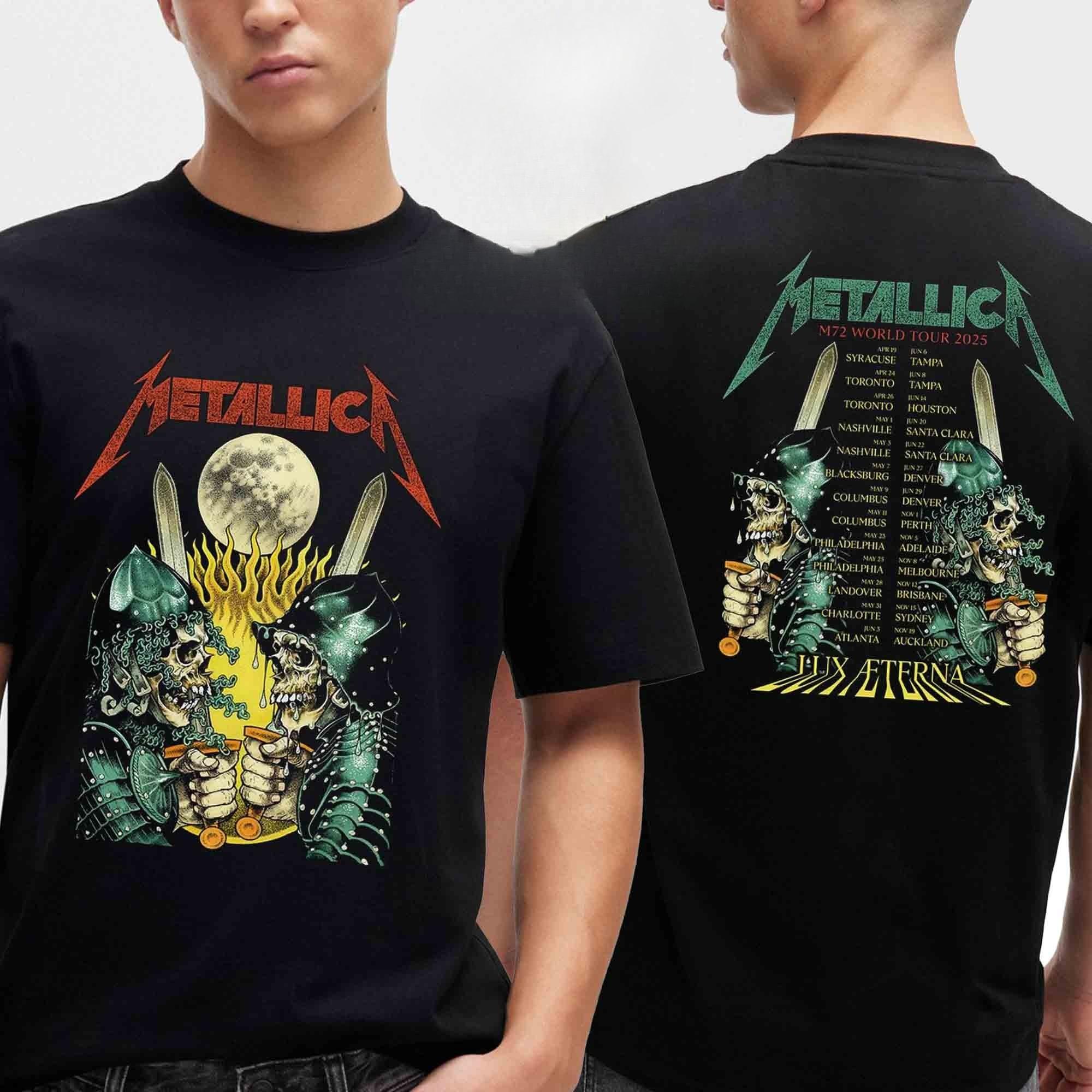 

Metallica Lux Aeterna M72 World Tour Date 2025 Two Sided T-Shirt Men s and Women s Clothing Brand Tops Streetwear 4XL