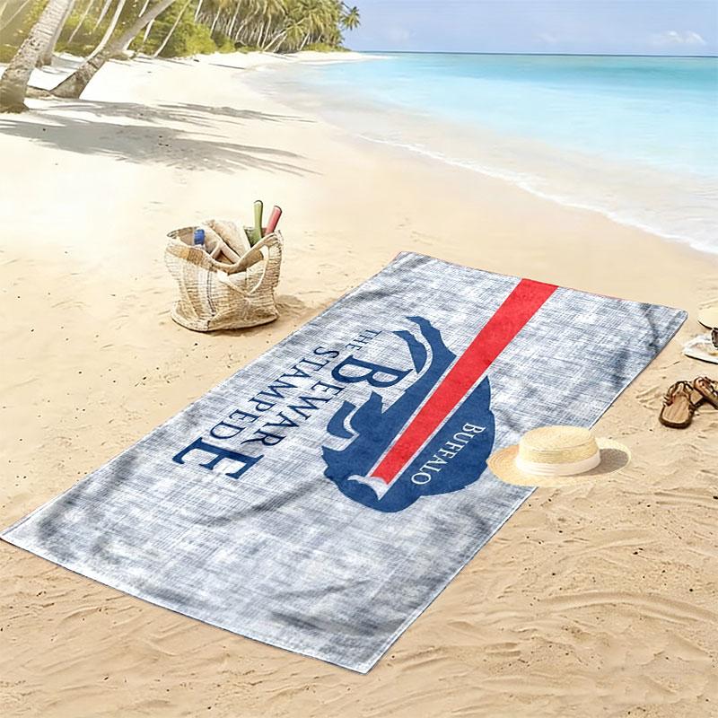 Bills Mafia Print Beach Towel, Large Soft Quick Dry Towel for Beach Camping Swimming