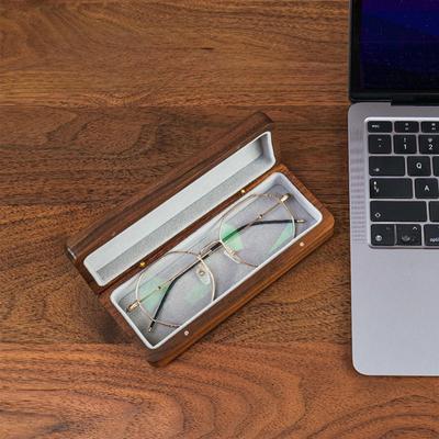 Drewniane etui do przechowywania okularów (Okulary NIE są dołączone) Przenośny Ochronny
