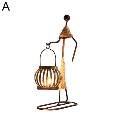 Nordic Candlestick Abstract Iron Men Candle Holder Home Bar Restaurant Decor
