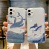 Transparent Case For iPhone 15 14 13 12 11 Pro Max Mini X XR XS SE2020 8 7 Plus 15 Plus Fantasy Whale Phone Coque Cover