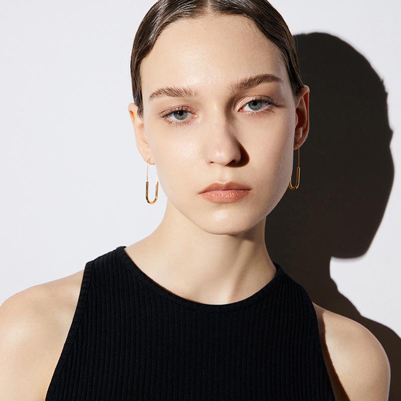 Gold Paper Clip Style Earrings: Modern, Sleek, Versatile Fashion Accessory