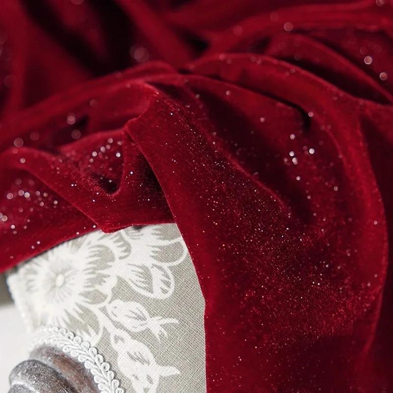 

100x140 см Diamond Glitter Velvet Starry Тканина для пошиття суконь М’яка та гладка нееластична на півметра