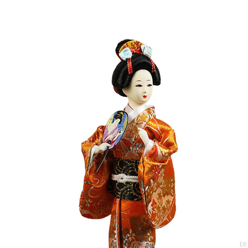 Figurine în miniatură de păpuși etnice japoneze, 9 inch, artizanat, statuetă orientală antică Kabuki
