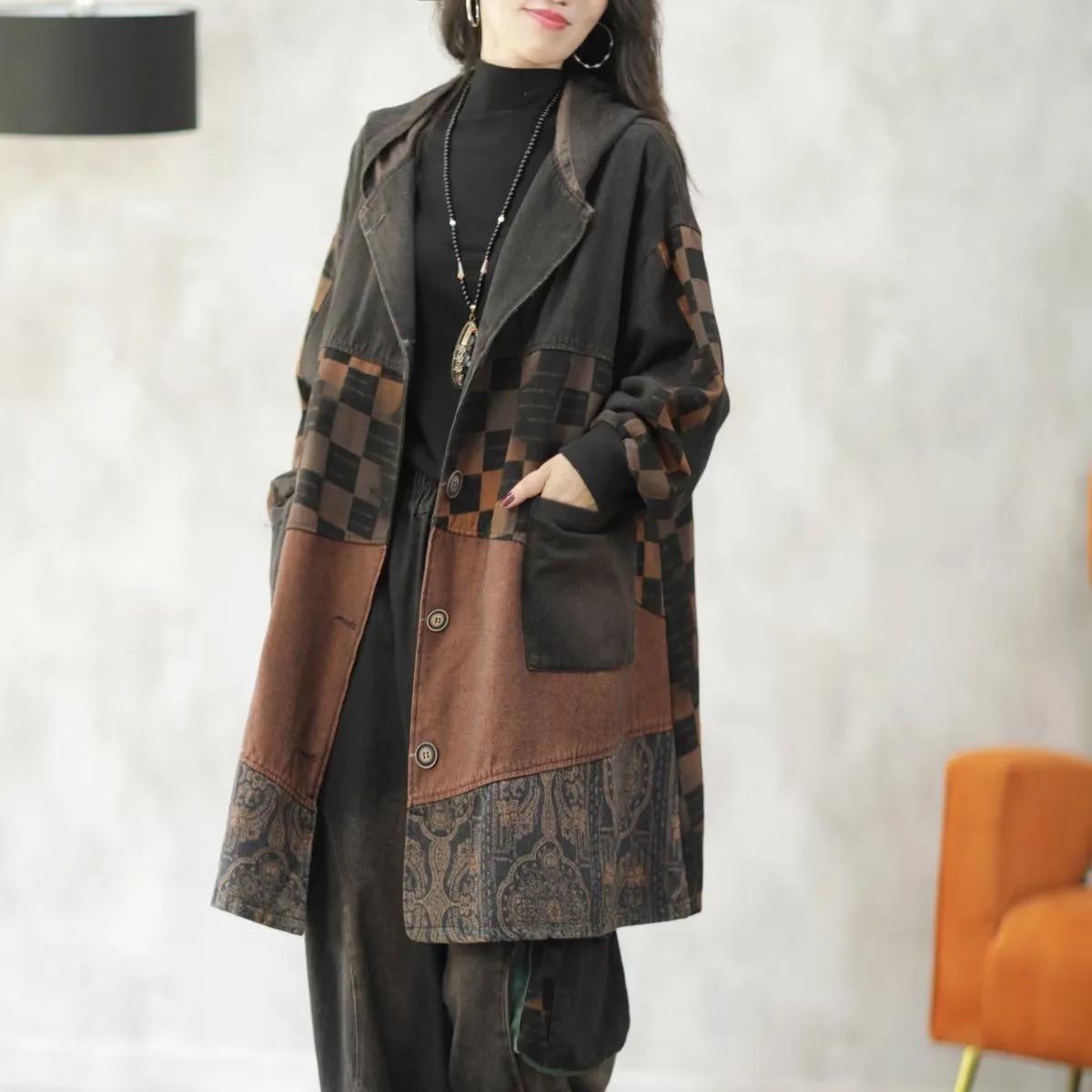 

Женская весенне-осенняя ретро джинсовая куртка с эффектом стирки, повседневная ветровка с цветными блоками 2XL