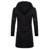 Fashion Mens Hooded Solid Trench Coat Jacket Cardigan Long Sleeve Outwear Blouse