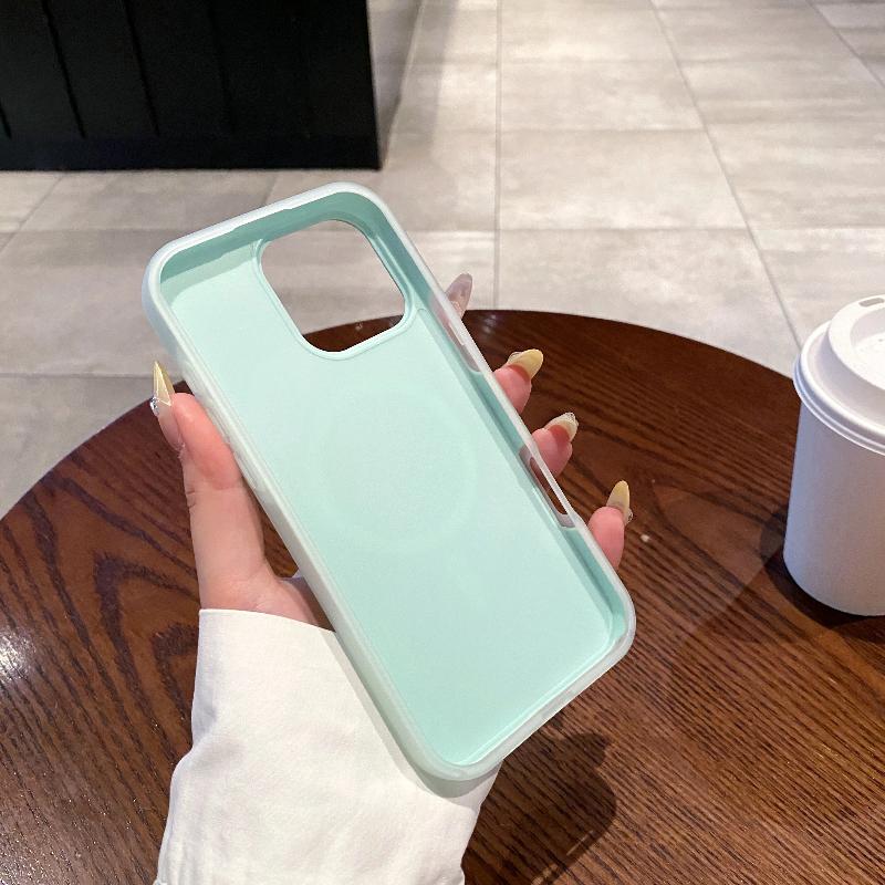 Luxury Candy Color 2 IN 1 Magsafe Case For iPhone 17 Air 16 15 14 13 12 Pro Max Plus Magnetic Wireless Charge Matte Soft Cover
