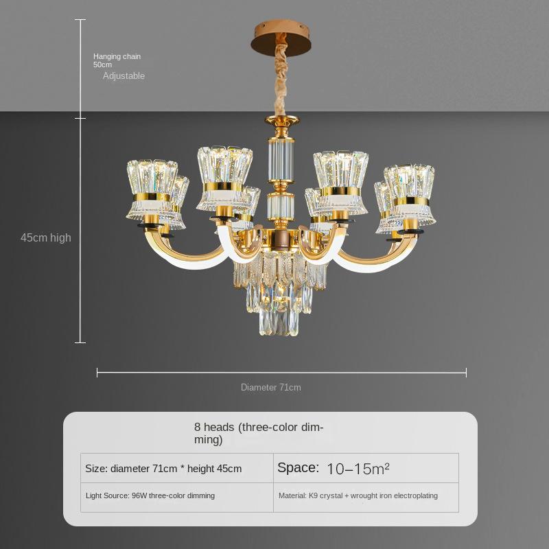 Lampadario di Cristallo Luce Soggiorno Moderno Semplice Atmosfera Camera da Letto Sala da Pranzo Luce Lampadario Soggiorno