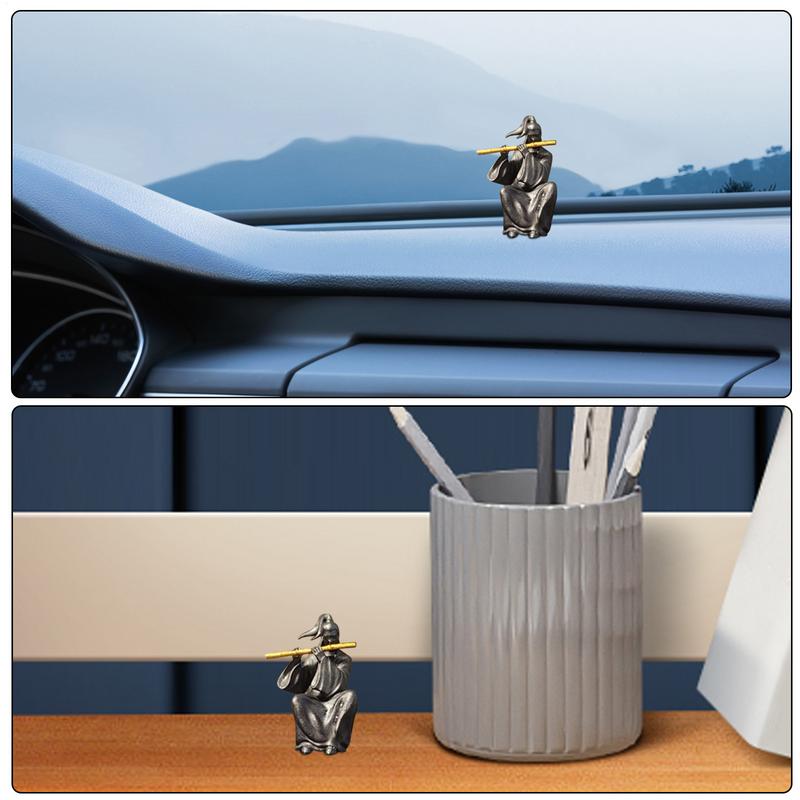 Chinese Knight-Errant Ornaments Resin Character Statue Landscape Bonsai Knight-Errant Miniature Sculpture For Cars Aquarium
