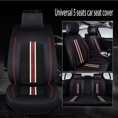 Funda de asiento de coche universal de cuero de 5 asientos Funda de asiento de coche impermeable Juego de 5 cojines de asiento de coche universales