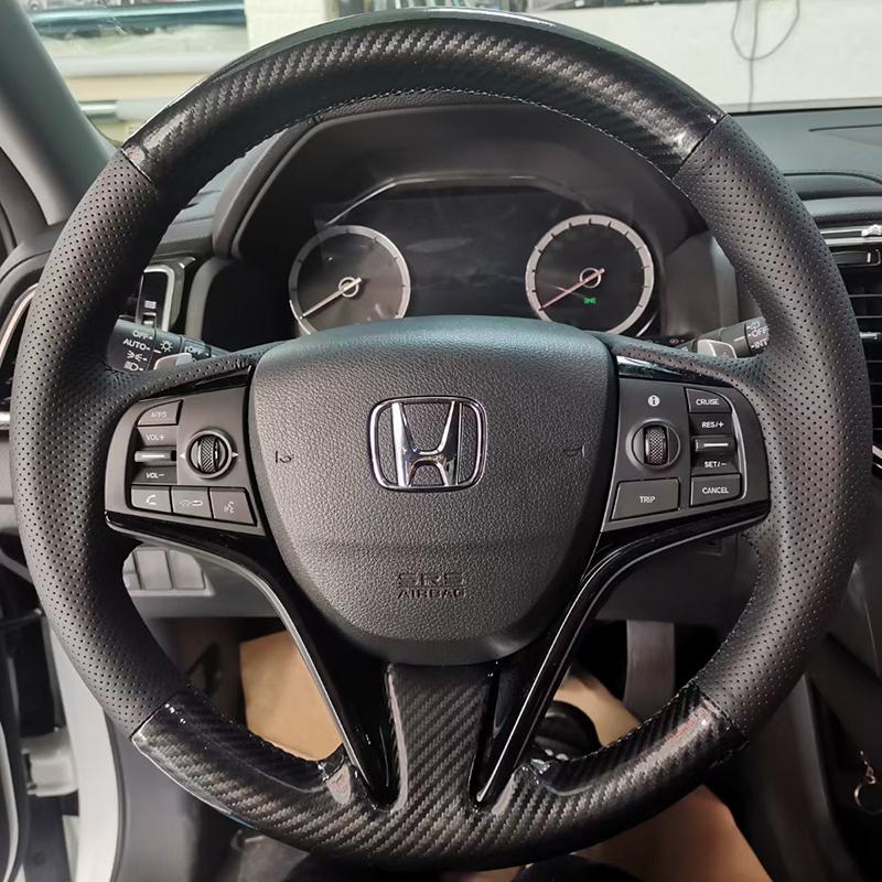 

для Honda UR-V Avancier 2017- Ручна робота, текстура персикового дерева, нековзна, Шкіряна накладка на кермо автомобіля 2
