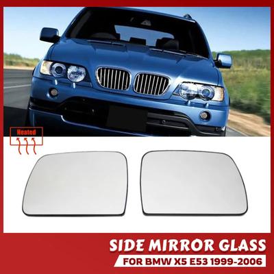 Dla BMW E53 X5 1999-2006 Podgrzewane Szkło Lusterka Bocznego Drzwi Skrzydło Lusterko Wsteczne Szkło Lusterka Bocznego Soczewka Lusterka Bocznego 51168408797 8408797