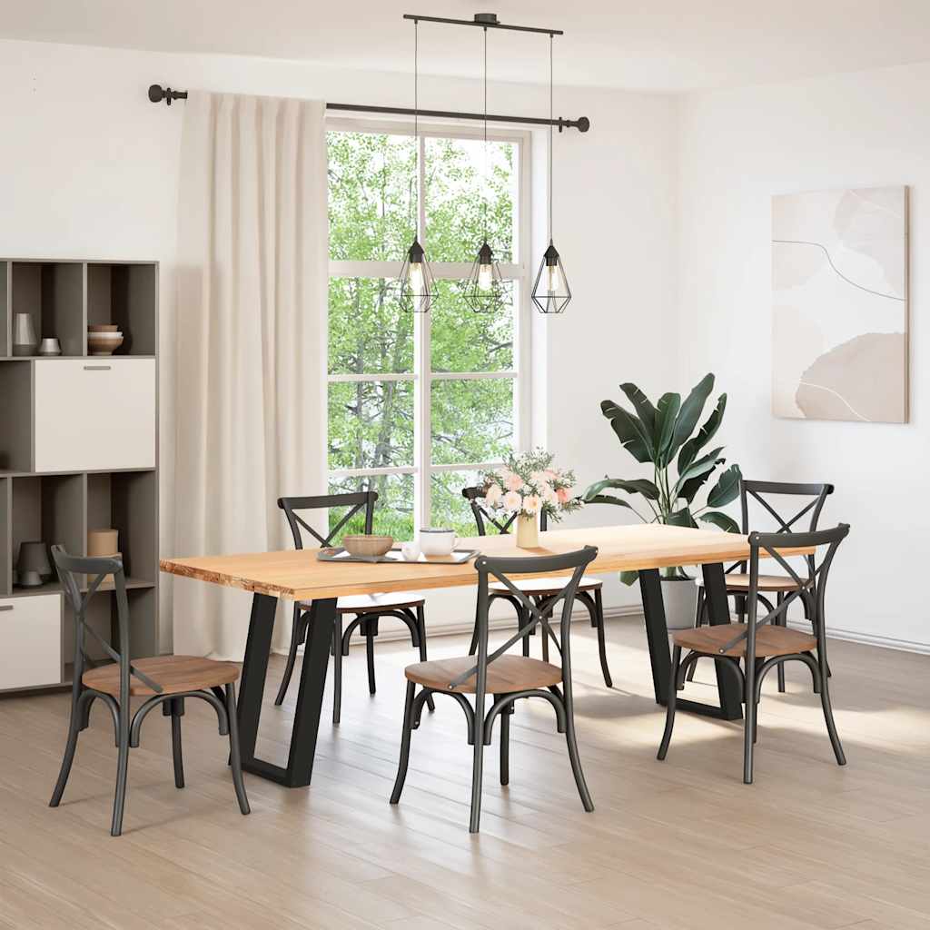 Vidxl Table Legs for Dining Table, 2 Pcs, Black, 50X(72-73) Cm, Steel