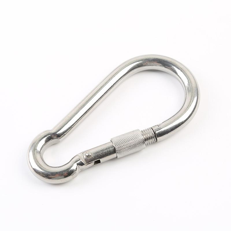 1PC Spring Snap Hook Outdoor Camping Carabiner Stainless Steel Safety Buckle for Swing Rope Fitness Equipment Key Chain Hooks