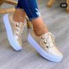 Sapatos Casuais Femininos Tamanho Grande Bico Redondo Sola Grossa - Estilo Europeu e Americano