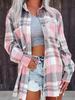 European & American Women's Mid-Length Plaid Shirt Jacket - Versatile & Casual 2025 Edition