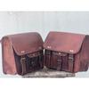 Set mit 3 Satteltaschen, Motorrad, braunes Vintage-Leder, Seitentasche, Packtaschen