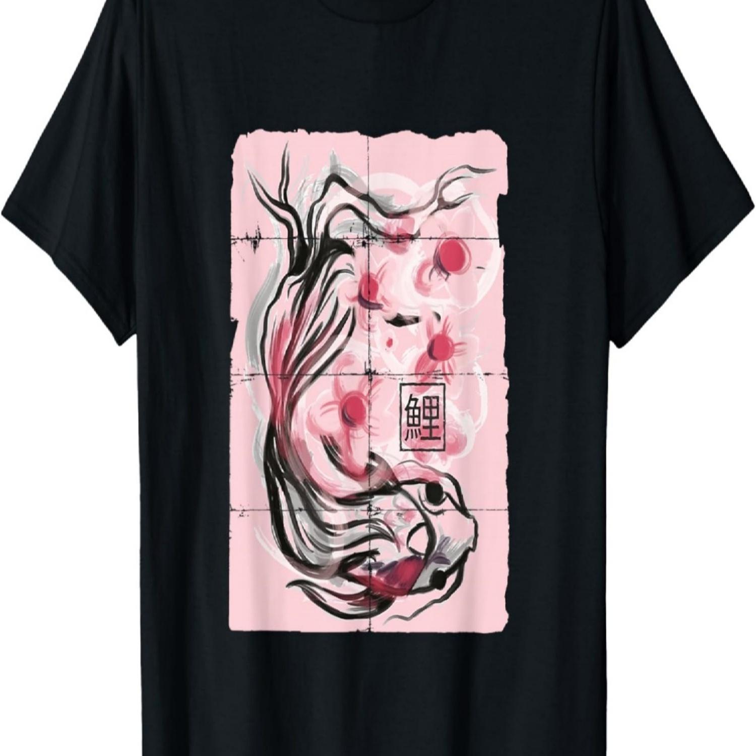 Koi Fish Nishikigoi Cherry Blossom T-Shirt S чёрный