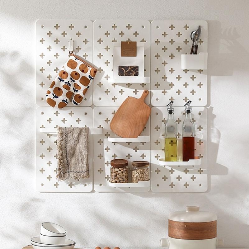 Tool Release Assembly Plastic Grid Board Space Saving Vertical Organizers For Kitchen Bathroom Decors