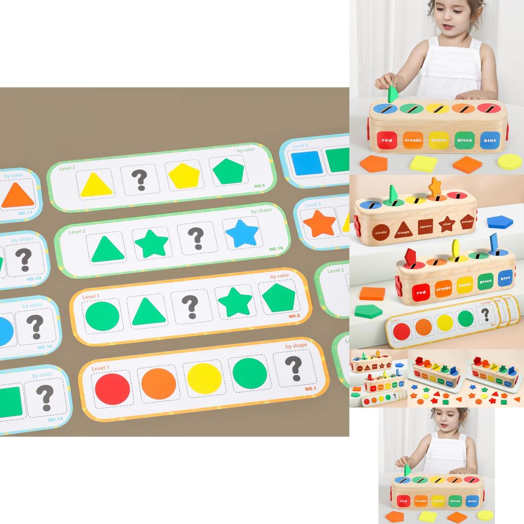 Wooden Shape Matching Color Classification Box Evil Child Puzzle Toy For Early Childhood Educational Play