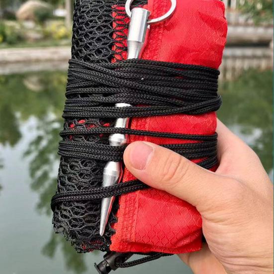 1Pc/1 Set Portable Drawstring Fishing Net Heavy Duty Fish Locating Catching Guard Net Fishing Protection Collection Mesh Bag Storage Netting Basket