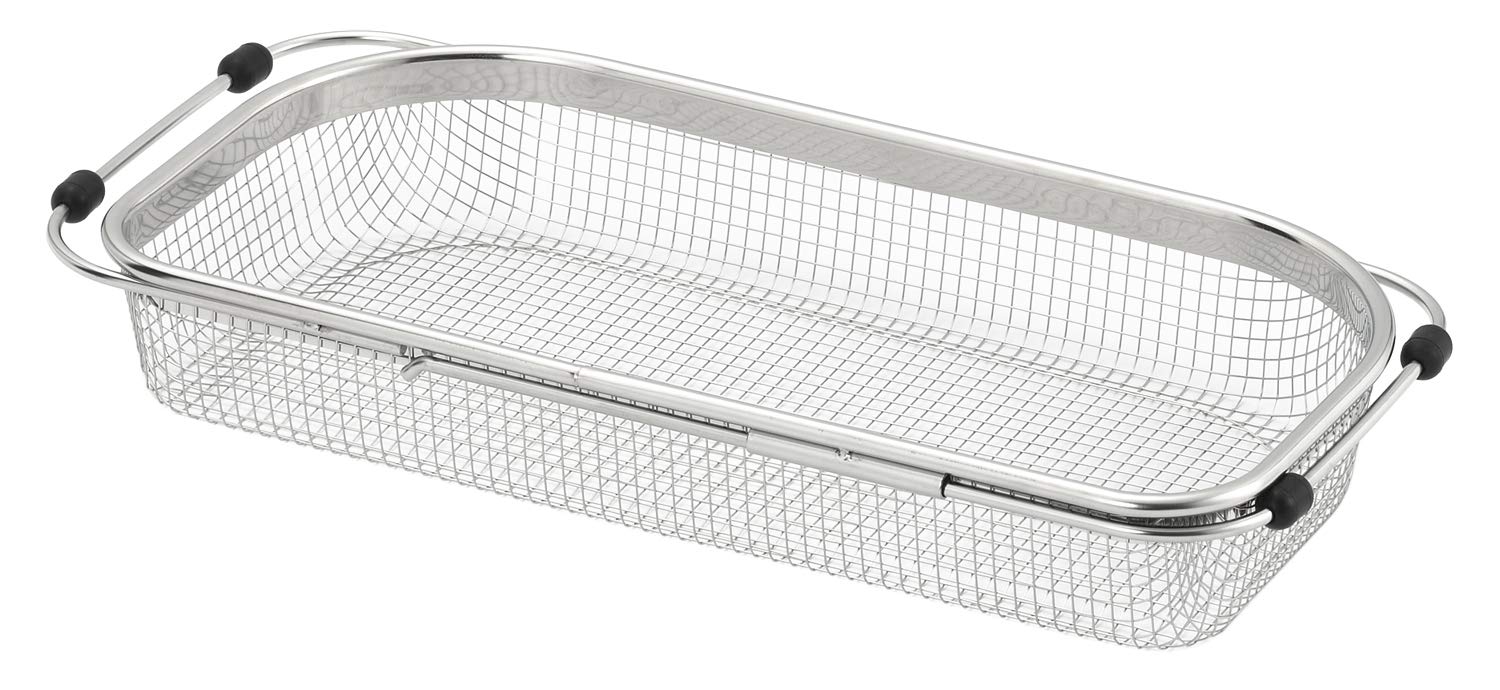 

Kanei Kogyo Dish Medium for Made in Shape Sliding Mesh Sink Basket Drainer, Depth, 3-4 People, Japan, Line, 18-8