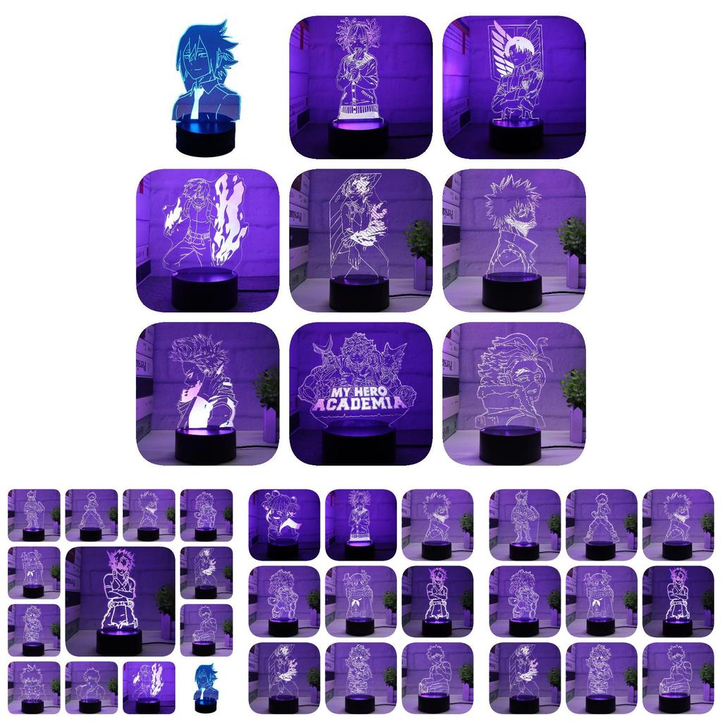 Colorful 3d My Hero Academia Night Light Led Table Lamp For Anime Lovers And Collectors