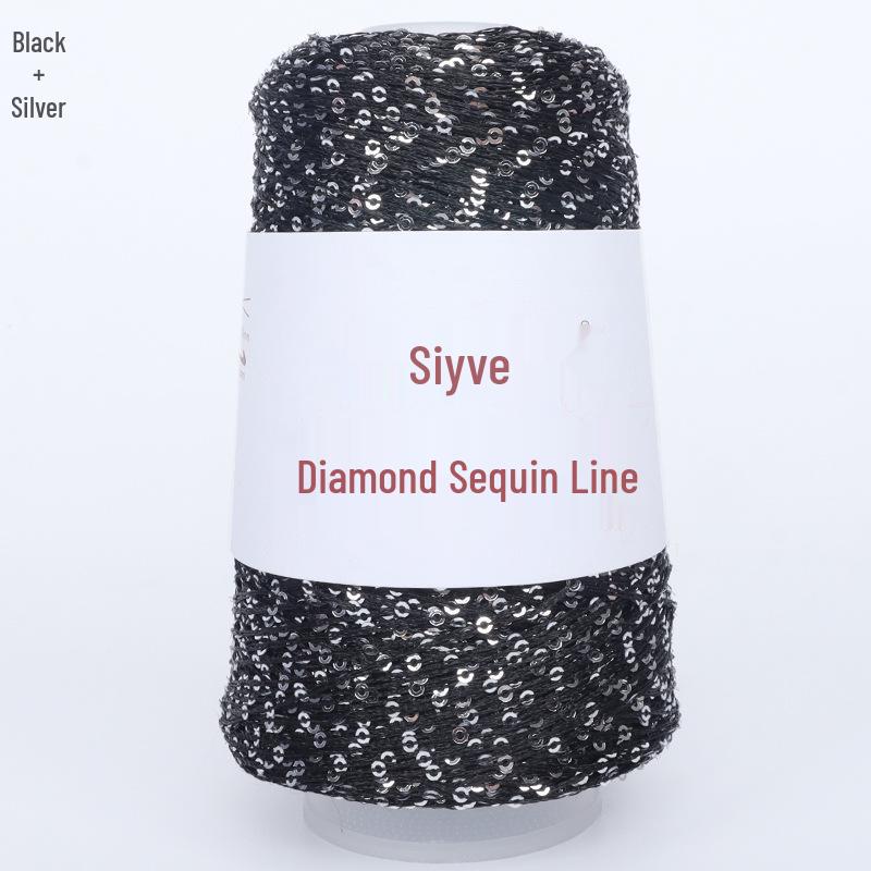 Filato di paillettes Siyue 2mm - Lana tessuta a mano per progetti fai da te (100 grammi)