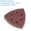 Triangular Red Sand Flocking Self-Adhesive Sandpaper, 6 Holes, 90x90x90mm.