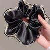 Pearl Polka Dot Satin Pleated Lace Hair Tie for Women