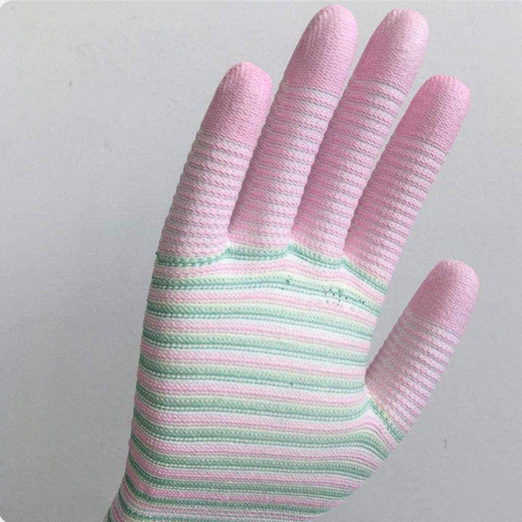 Breathable, Knitted, Protective Gloves, Striped, Anti Slip Gloves, Wear-resistant, Work Gloves, High Elasticity, Nylon Gloves