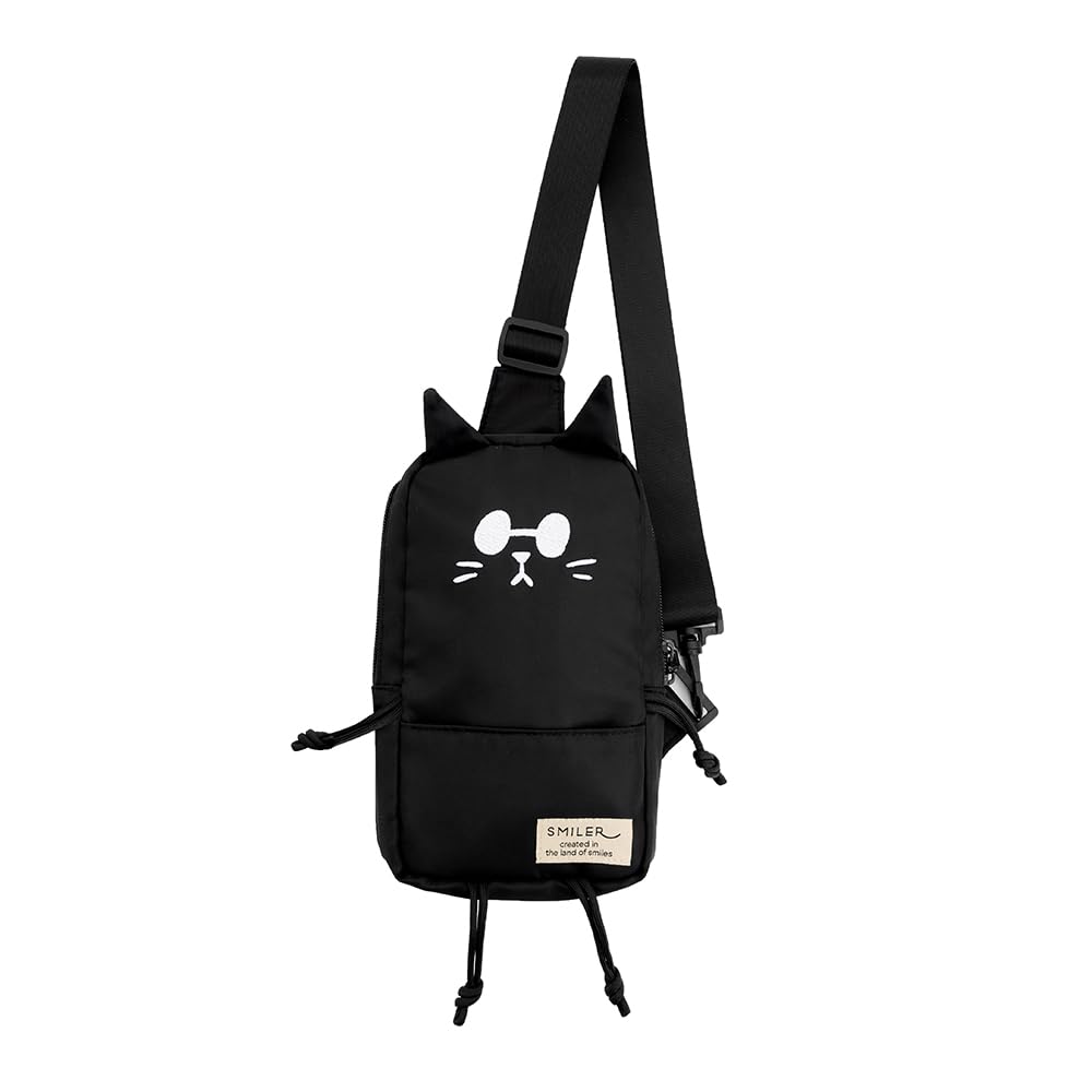 

Сумка-слинг CAT MINI BUDDY BAG Наплечная сумка Детская Одноплечевая сумка Сумка через плечо Маленькая Мини Женская Мужская Наплечная сумка Легкая [SMILER] (черный) чёрный