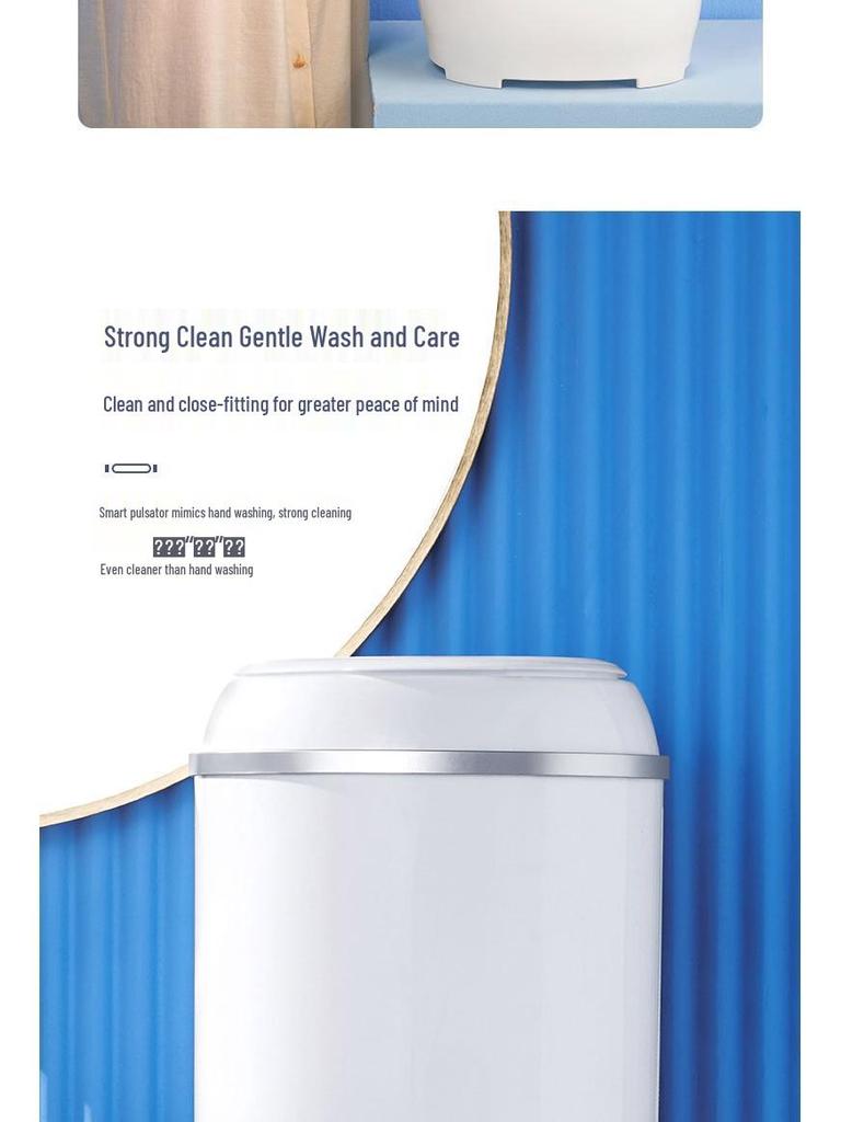 Compact Semi-Automatic Mini Washing Machine with Blue Light and Spin Function