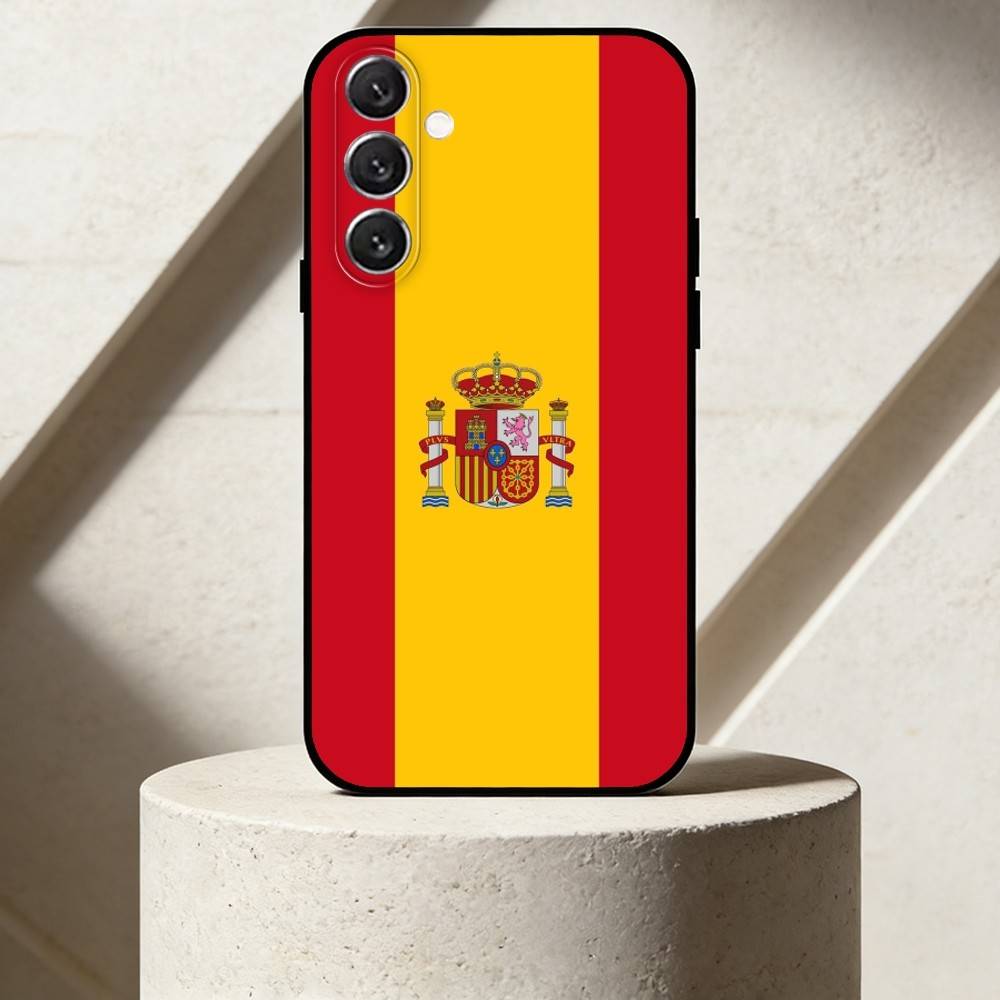 S-Spanish flag Phone Case For Samsung Galaxy A13,21s,22,31,32,52,53,71,72,73,Soft Black Cover