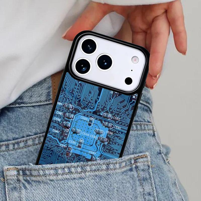 The Integrated Circuit Board Phone Case for iPhone 17ProMax 12 13 14 15 16e 17 Pro Max Plus Air Cover