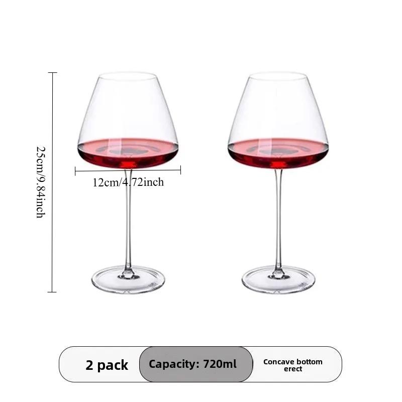 720ml Pure handmade BurgundyWineGlassGoblet GlassBigBellyWineGlassesRedWineGlass SetLuxuryCrystalGlass PotSober Grape Goblet